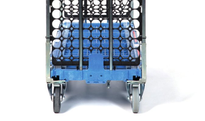 Loggyflex trolley with a width of 59 cm between two arrows