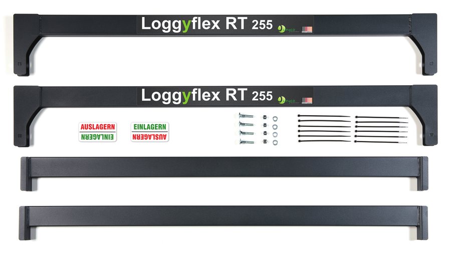 RT conversion kit with steel beams and magnetic labels for the Loggyflex Standard